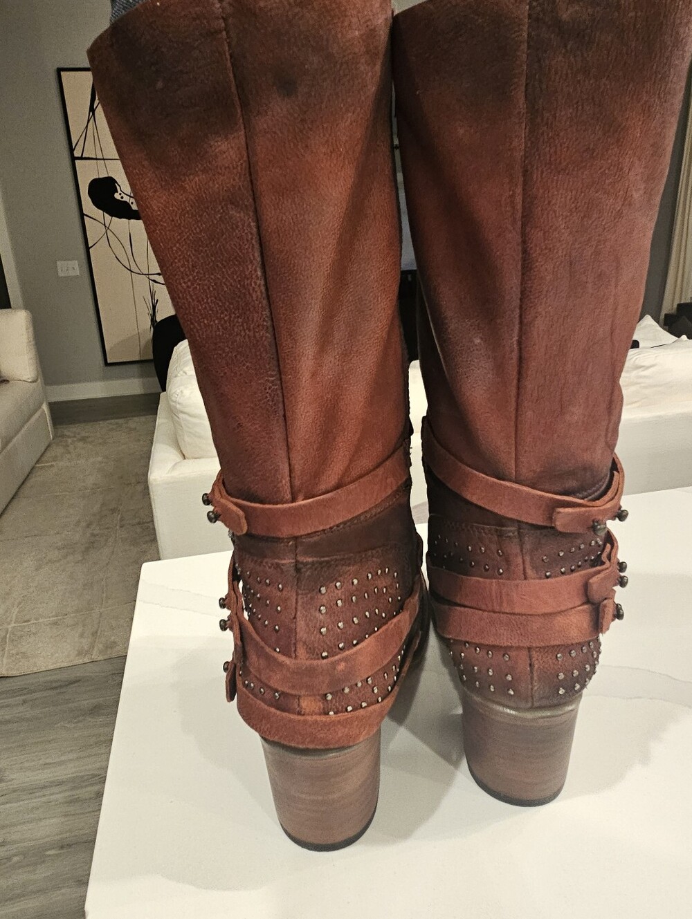 Free Bird Brown Leather Mid-Calf Buckle Boot - Picture 4 of 6